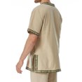 thumbnail image 5 of Camisas de Manga Corta de los Hombres Estilo Étnico Impreso Hendidura Cuello en V, Ligero Top Transpirable para la Primavera Y el Verano, 5 of 5