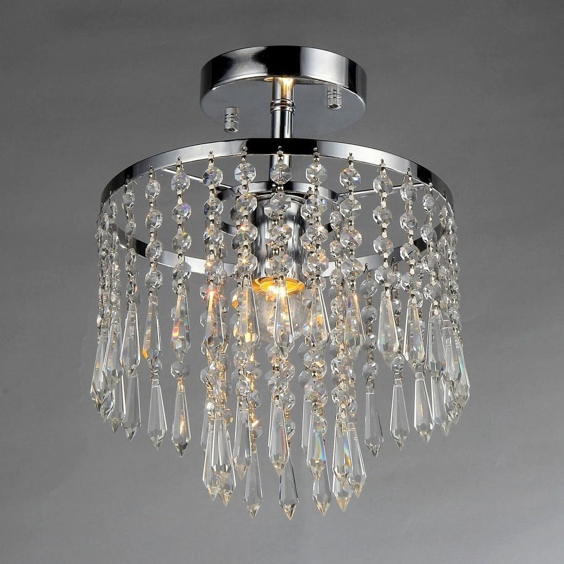 Seek 1-light Chrome Tiered Crystal Chandelier