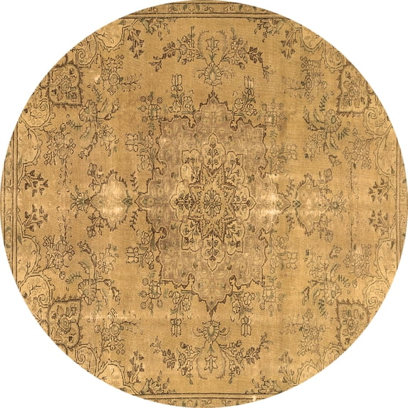 Ahgly Company Indoor Round Persian Brown Traditional Area Rugs, 4' Round