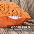 thumbnail image 3 of Jewlalo Halloween Throw Pillow Covers 18x18 Set of 2, Orange Evil Pumpkin Decorations Pillow Cases Soft Plush Faux Fur Wool Couch Cushion Case for Couch Bed Sofa Living Room Home Decor, 3 of 6
