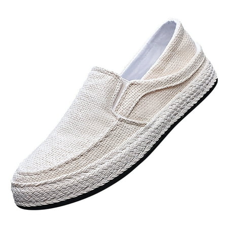 Omagie Mens Shoes Casual Sneakers for Men Flat Bottom Shower Shoes Men s Fashion Sneakers New Spring and Autumn Fisherman Shoes Canvas Thick Soled Slip on Shoes Sports Running Shoes Size 40