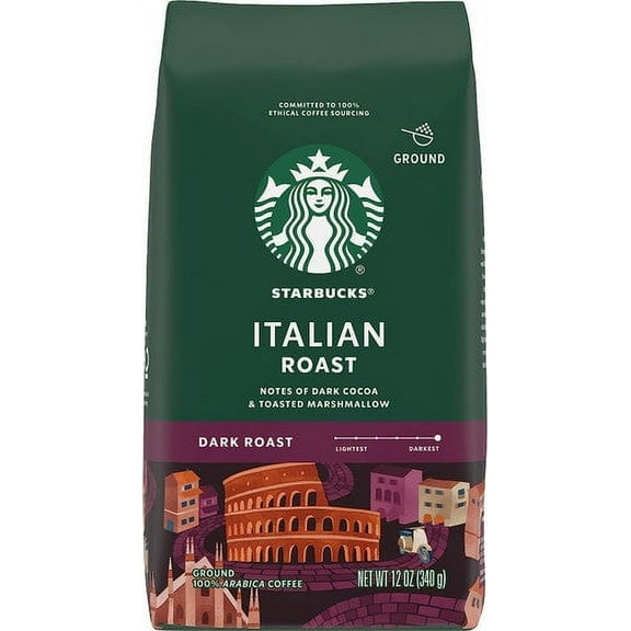 Starbucks Italian Roast, Dark Roast Ground Coffee, 340g/12 oz