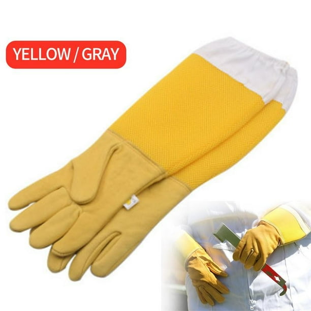Anti Bee Gloves StingProof Gloves Cover StingProof Bee Yellow + White