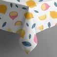 thumbnail image 5 of Yellow Pink Lemon Fruit Leaves White Pattern Square Tablecloth,Waterproof Square Table Cover,Wipeable Spillproof Washable Table Cover for Home Kitchen Party Decor 60"x60"(152x152cm), 5 of 6