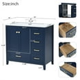 thumbnail image 2 of 36'' Bathroom Vanity with Sink, Freestanding Bathroom Cabinet with 4 Drawers and Soft-closing Hinge, Modern Bathroom Vanity with Wood Frame, Painted Finish, 2 of 9