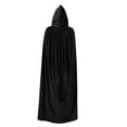thumbnail image 5 of Zando Womens Halloween Hooded Cloak Black Cape with Hood Unisex Vampire Cape Costume M, 5 of 8