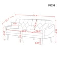 Modern Futon Sofa Bed, Convertible Folding Velvet Sofa Bed with Rubber