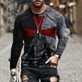 thumbnail image 1 of Chemise Décontractée à Manches Longues Col Rond Imprimé Mode pour Hommes, 1 of 9