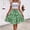 Green, variant on Women's Floral Print Ruffle Hem A-Line Mini Skirt – Drawstring Elastic Waist, Tiered Flowy Seaside Vacation Wear Green，M