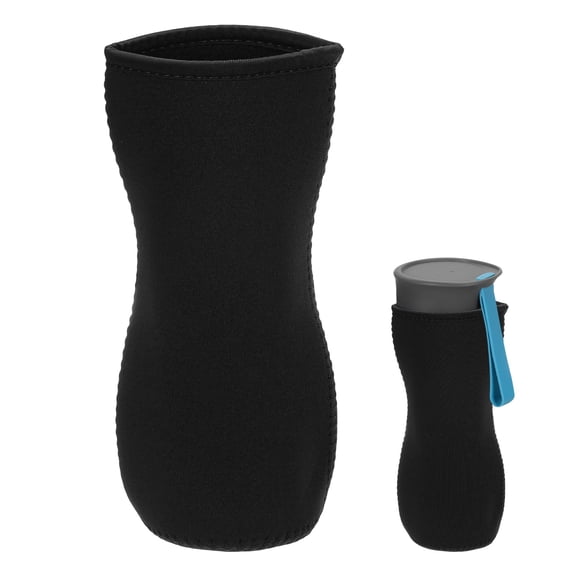 Uxcell 20/24 oz Neoprene Water Bottle Sleeves, Insulated Water Bottle Carrier Bag Portable Nylon Bottles Cover, Black - Fitting for (Plastic/Glass/Stainless Steel Bottles)
