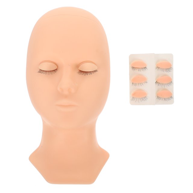 EeaseMX 1 juego de maniquí para mostrar pestañas, párpados, molde de cabeza extraíble, cabeza de práctica de maquillaje