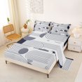 thumbnail image 2 of Castle Fairy Mid Century Curved Line Queen Sheets 4 Pieces,Geometric Semi-Circle Square Combo Queen Sheet Sets,Gray Off-White,1 Flat Sheet, 1 Fitted Sheet and 2 Pillowcases, 2 of 7