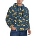 thumbnail image 2 of Lsque Modern Excavator Pattern Casual Men's Hoodie,Hooded Sweatshirt with Kangaroo Pocket,Pullover Hoodie-Small, 2 of 7
