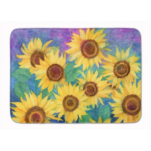 Carolines Treasures IBD0247RUG Sunflowers & Purple Machine Washable Memory Foam Mat