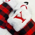 thumbnail image 5 of Christmas Present Sock, 26 Lettering Initials Large Embroidered Letter Knit Red Black Buffalo Plaid Christmas Stocking Gift Container Decorative Bag (K), 5 of 8