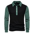 thumbnail image 6 of Momihoom Men's Long Sleeve Colorblock Shirt with Contrast Collar and Button Placket, 6 of 9