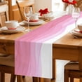 thumbnail image 5 of Ombre Waves Table Runner 120 Inches Long Farmhouse Dress Scarves, Abstract Art Gradient Pink Modern Dining Tablerunner for Coffee Table/Kitchen Island/Party Décor, 13" x 120", 5 of 8