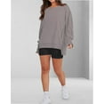 thumbnail image 3 of Womens Oversized Crewneck Long Sleeve Shirts Pullover Sweatshirts, 3 of 7