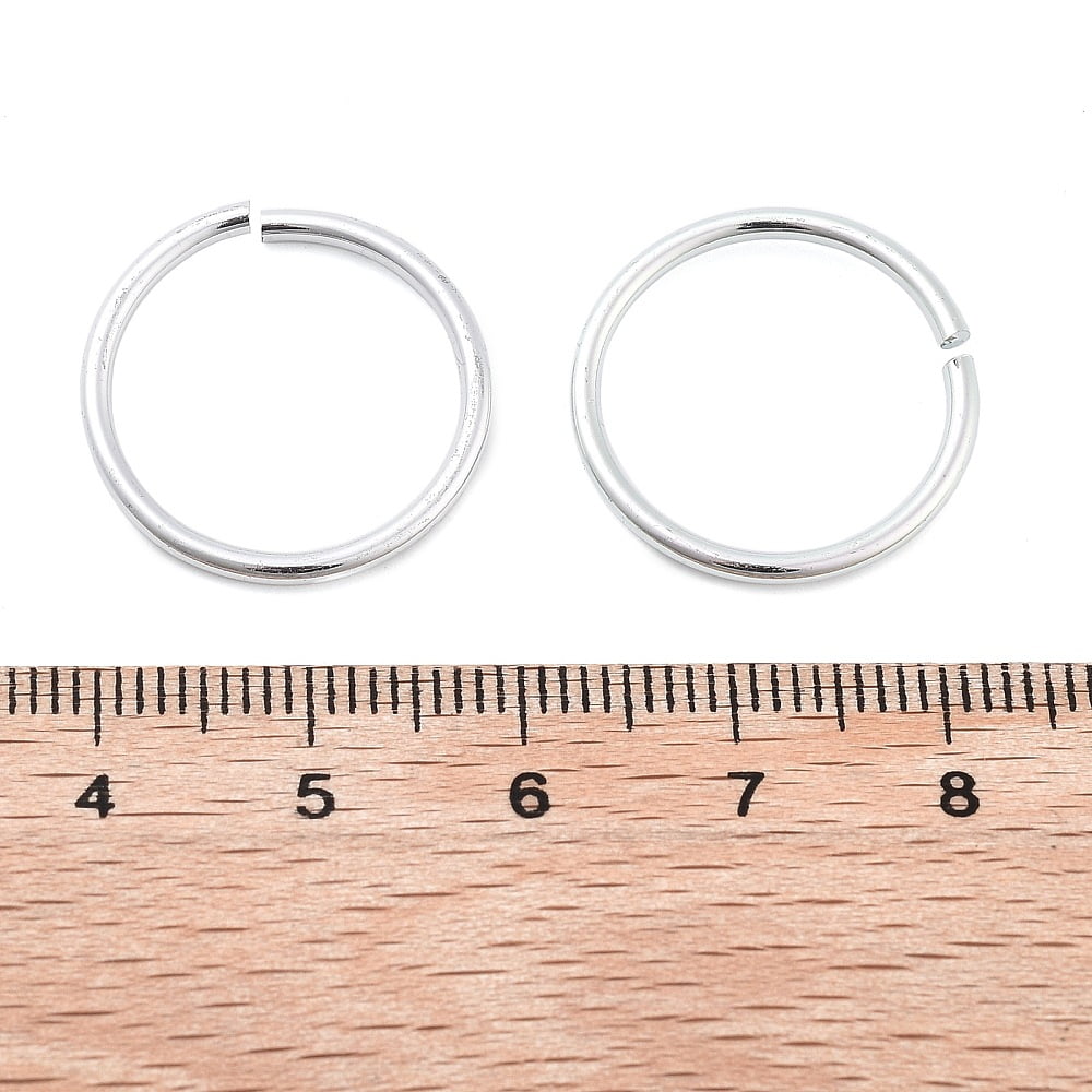 Aluminum Open Jump Rings Round Ring Silver 20x1.5mm Inner Diameter: 16.5mm