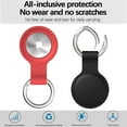 thumbnail image 2 of Silicone Case for AirTags, Soft Rubber Shockproof Protective Skin Cover with Keychain Compatible with Apple AirTags – for Accessories Key-Ring, Wallet, Luggage, Pet Collar (Red), 2 of 7