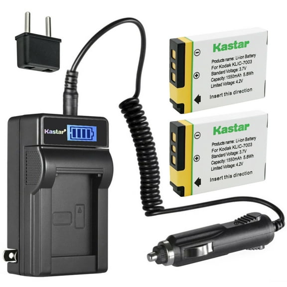 Kastar 2-Pack GB-40 Battery and LCD AC Charger Compatible with GE GB-40 GB40 Battery, GE A830, E1030, E1035, E1040, E1050, E1050TW, E1055, E1235, E1240, E1250TW, E850, E850SL, H855 Digital Camera