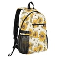 thumbnail image 2 of JIALIOU 14" Laptop Backpack Waterproof Airline Approved Stylish Casual Daypack for Travel Business College Work, Sunflowers Honey Bee, 2 of 8