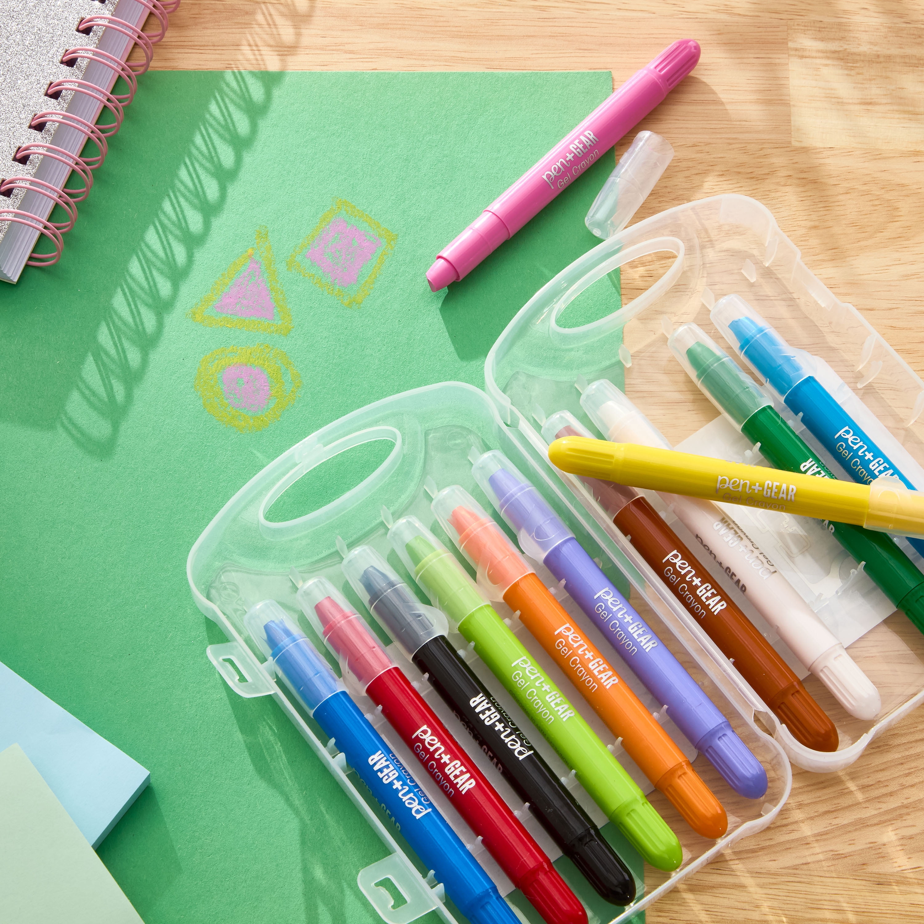 Pen+Gear Assorted Color Washable Gel Crayons, 12 Count