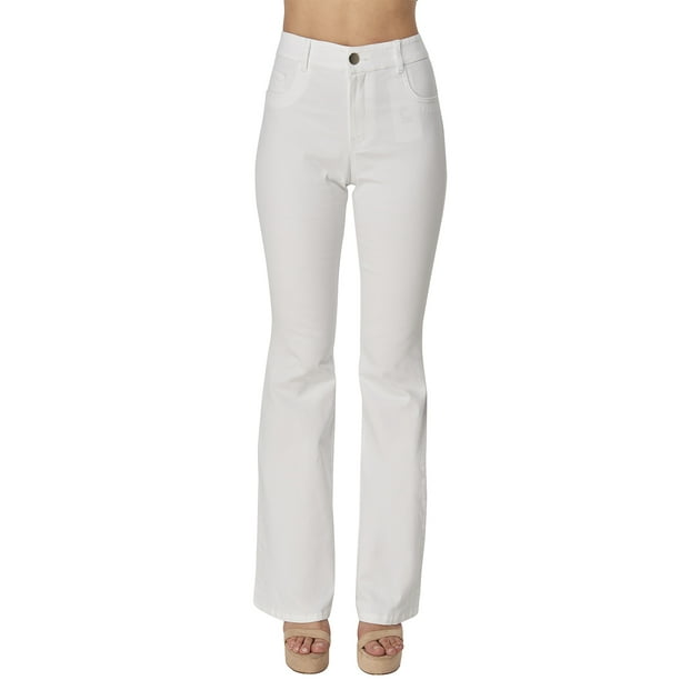 Pantalon Jeans Acampanado Tiro Alto Stretch Devendi Denim Co. Mezclilla Premium, Stretch, Hecho en México