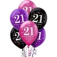 thumbnail image 2 of Amscan Ballon en Latex pour 21e Anniversaire (Lot de 6), 2 of 2