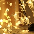 thumbnail image 4 of 1.5M 5ft LED Star Moon Fairy Lights Garland String Lights New Year Christmas Light Lamp Wedding Home Indoor Decoration Battery Powered, 4 of 6