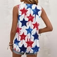 thumbnail image 6 of Patriotic 250th Anniversary Tank Top for Women - Star Spangled Square Neck Tee - 1776-2026 Independence Day Graphic Top - Red White Blue Sleeveless Casual Blouse Blue L, 6 of 6