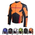 thumbnail image 3 of AirTrek Men Mesh Motorcycle Touring Waterproof Rain Armor Biker Jacket Orange M, 3 of 6