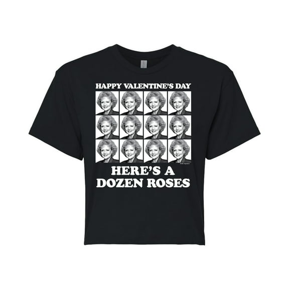Golden Girls - Dozen Roses- Juniors Cropped Cotton Blend T-Shirt
