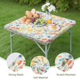 thumbnail image 4 of Pioneer Flower Floral Print Pattern Square Fitted Tablecloth with Elastic Edge,Square Table Cover,Washable Elastic Table Cover for Home Kitchen Party Decor 34"x34", 4 of 6