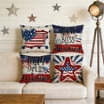 thumbnail image 6 of Boovnll 4th of July Pillow Covers 18x18 Set of 4 - Red White Blue Stars Stripe Throw Pillow Covers, Patriotic Pillow Covers for Memorial Day Home Sofa Couch Decor, 4th of July Decorations, 6 of 6