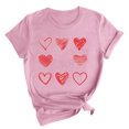 thumbnail image 1 of Diufon Hauts de la Saint-Valentin pour Femmes Manches Courtes Col Rond Tunique Chemise Décontractée Tendance Mignonne Imprimée Graphique Blouse, 1 of 6