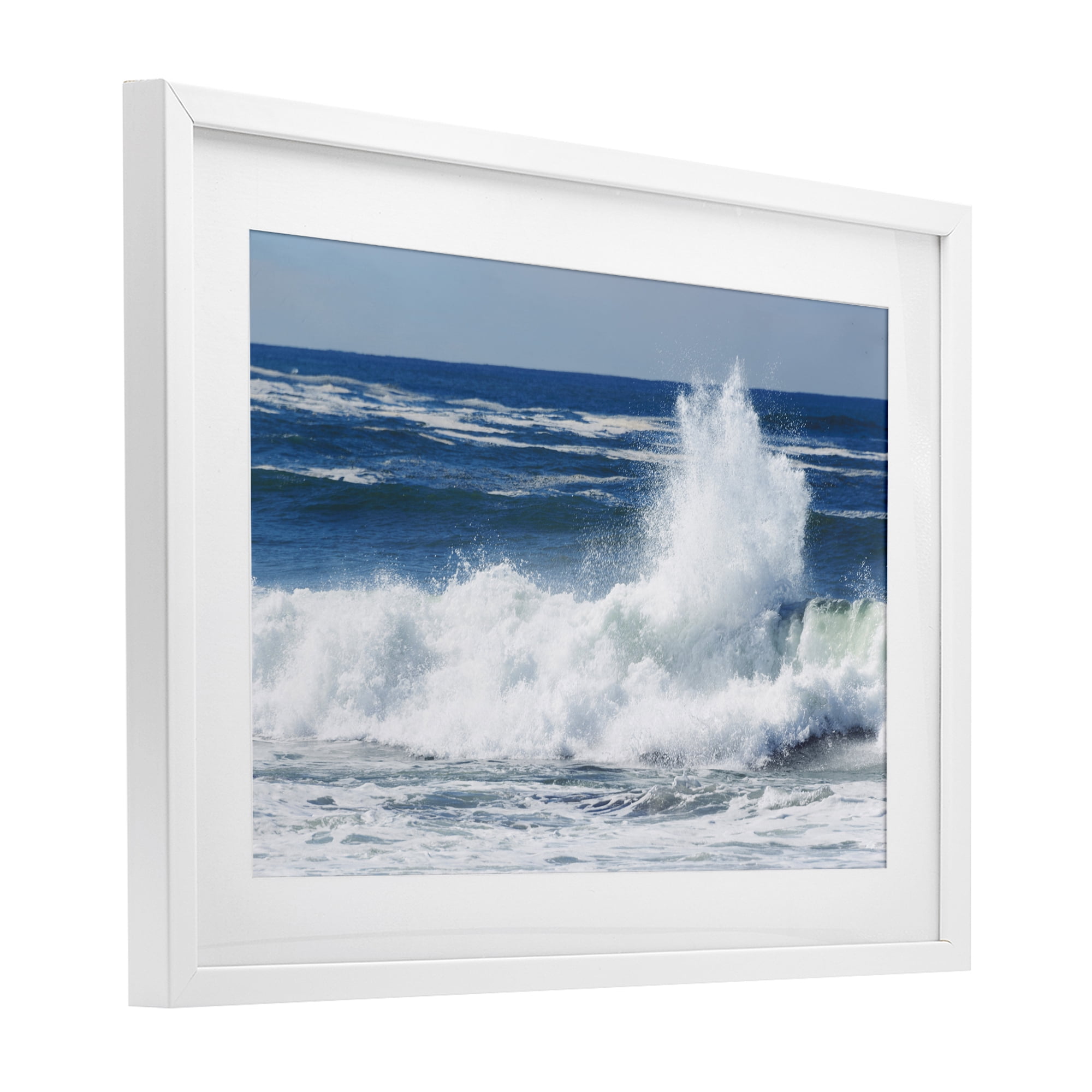 Stupell Industries Crashing Waves Splash White Framed Print Under Glass, design by JLM Photographs