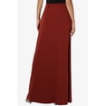 thumbnail image 3 of TheMogan Women's S~3X Drawstring Waist Pocket Drapey Jersey A-Line Long Maxi Skirt, 3 of 7
