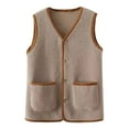 thumbnail image 5 of Gaexia Vest for Women Winter,Winter Shearling Vest Warm Lined Sleeveless Jacket Cozy Outerwear Cold Weather Fashion Tank Top, 5 of 5