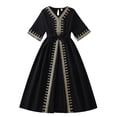 thumbnail image 3 of MEZZALL Girls Elegant Lace Spliced Short Sleeve Fitted Waist A-Line Dress Summer Party Wedding Soft Dresses, 3 of 9