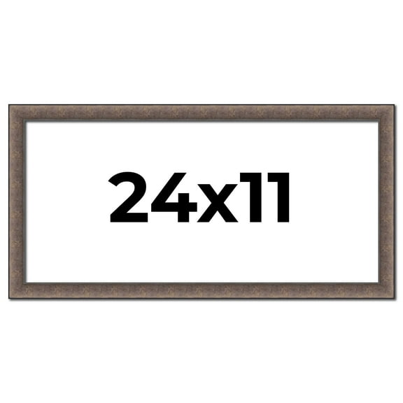 24x11 Frame Silver Real Wood Picture Frame Width 1.25 Inches | Interior Frame Depth 0.5 Inches |