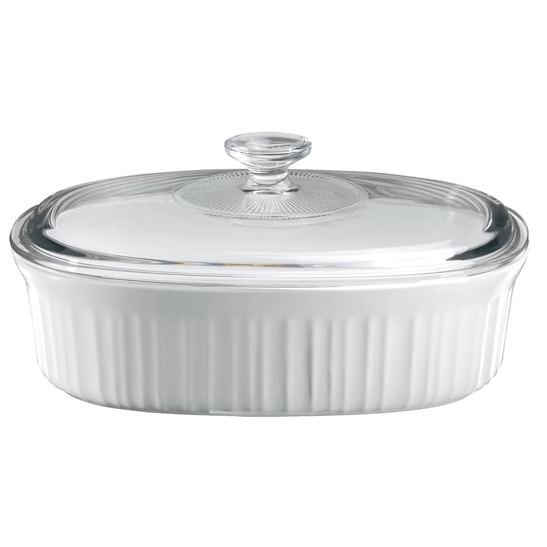Corningware French White 2.5 Quart Oval Baking Dish with Glass Lid -  Walmart.com