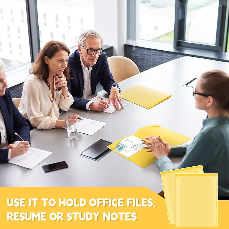 21 Pcs Plastic Folders with Clear Front Pockets Heavy Duty File Folders with 2 Pockets and Card Slot for Student Communication School Office Presentation Report