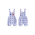 thumbnail image 2 of Cenuakty Baby 0-18M Boy 4th of July Romper Letter Embroidery Stars and Stripes Print Sleeveless Suspender Jumpsuit Overalls, 2 of 9