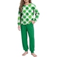 thumbnail image 4 of Girls Boys St. Patrick's Day Outfits 2PC Comfy Casual Printed Long Sleeve Pullover Tops with Pants Sets Green 12 7-8 Years, 4 of 8