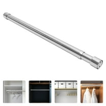 HOMEMAXS Adjustable Closet Rod Wardrobe Rods Pole Clothing Hanging Silver