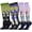 Green Blue Purple, variant on 6 Pairs World Famous Paintings Copper Compression Socks for Women & Men Circulation 15-20 mmhg - Better Blood Flow, Swelling, Best Support for Medical, Running, Nursing