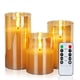 thumbnail image 1 of Set de 3 Velas de Pilar de Vidrio Amagic sin Llama con Luz LED, 1 of 7