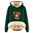 thumbnail image 2 of Highland Cow Christmas Hoodies for Women 2025 Long Sleeve Heavyweight Western Country Hooded Sweatshirt Pullover Tops, 2 of 5