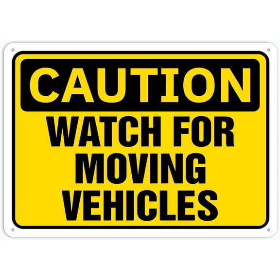 Metal Signs Road Sign Caution Traffic Safety Sign Watch For Moving Vehicles 12 X 8 Inches Rust Free Aluminum Metal Sign, Weather Resistant Durable In Easy To Mount